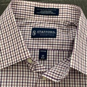 Stanford Purple Plaid Dress Shirt - 17 35-37